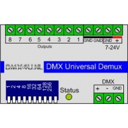 DMX Universele Demux 8 kanaals - DinRail