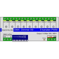Led Dimmer 9x10 Ampere - DinRail